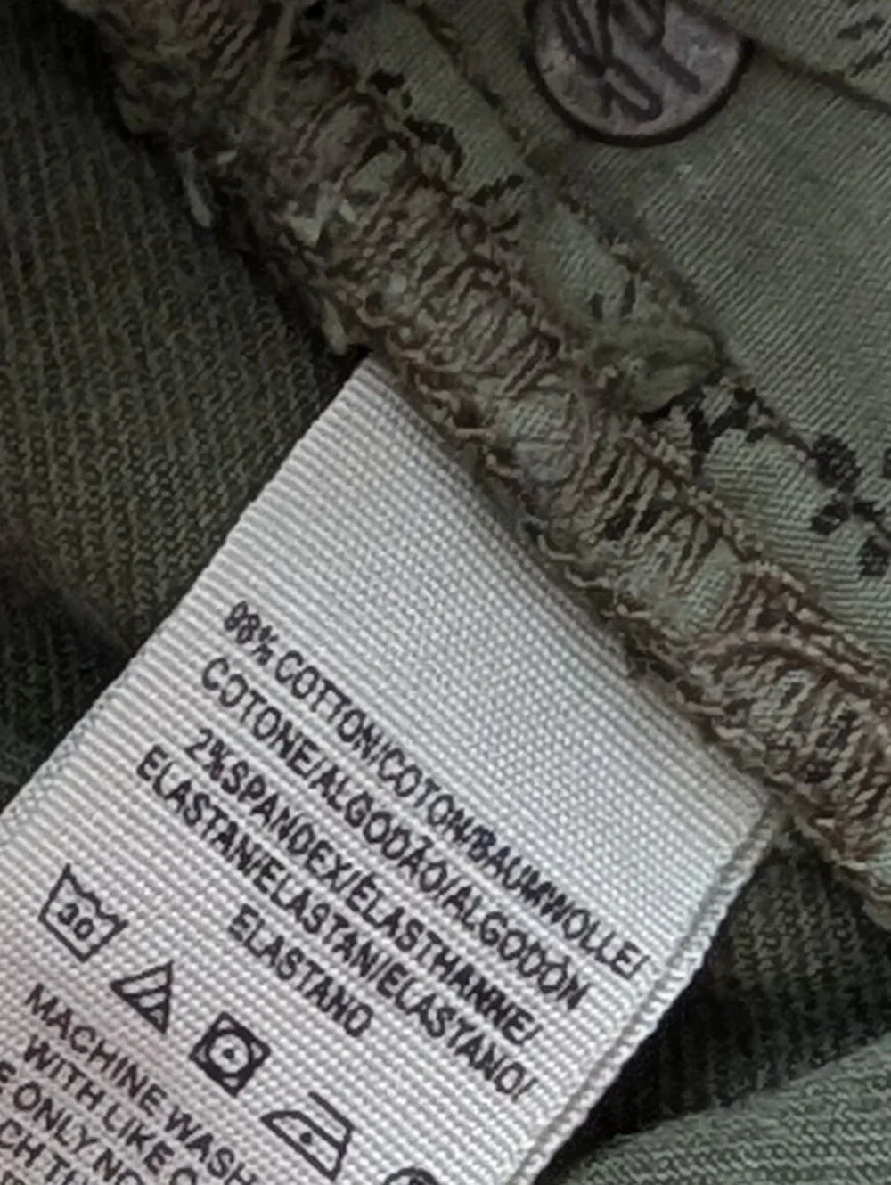 Free People Womens Army Green Avery Raw Hem Denim Bermuda Shorts Size 25